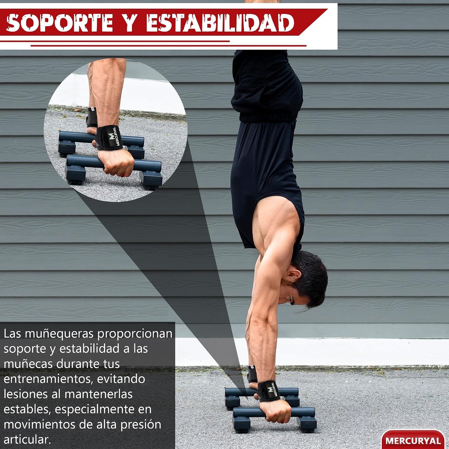 MERCURYAL 2 Muñequeras Gym - Muñequeras Crossfit - Accesorios Fitness - Muñequeras Deportivas Unisex
