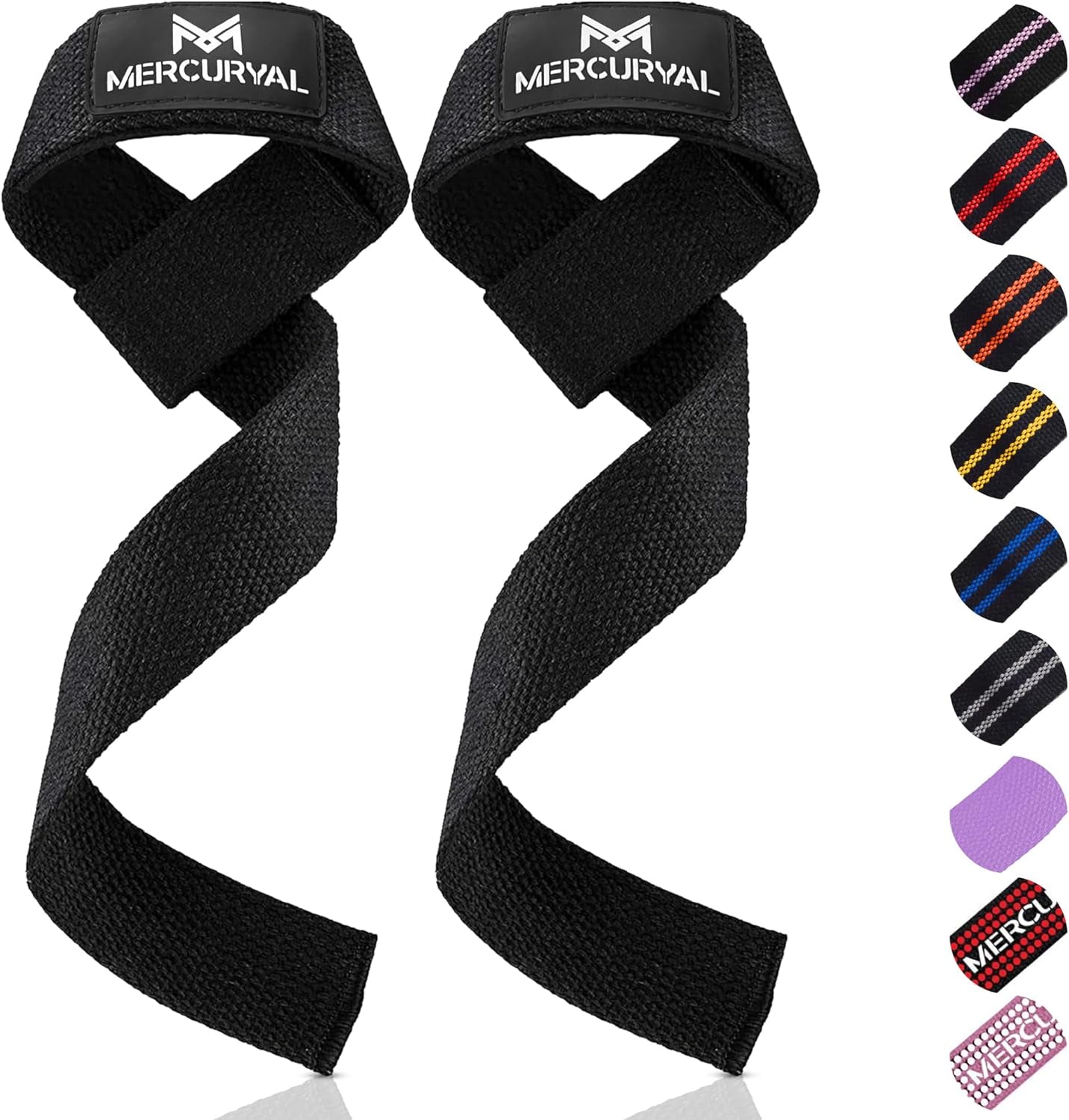 MERCURYAL Straps Gym - Straps Powerlifting - Complemento Para El Gimnasio - Accesorios Para Gym - Lifting Straps - Agarraderas Gimnasio - Peso Muerto