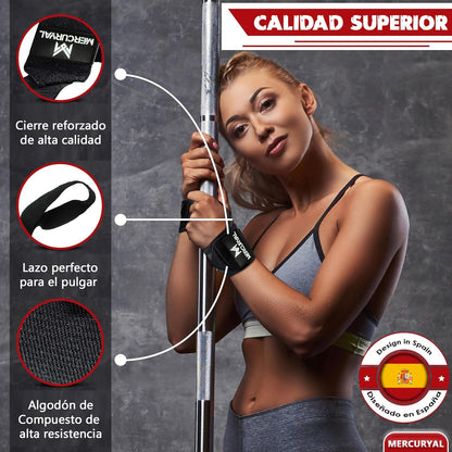 MERCURYAL 2 Muñequeras Gym - Muñequeras Crossfit - Accesorios Fitness - Muñequeras Deportivas Unisex