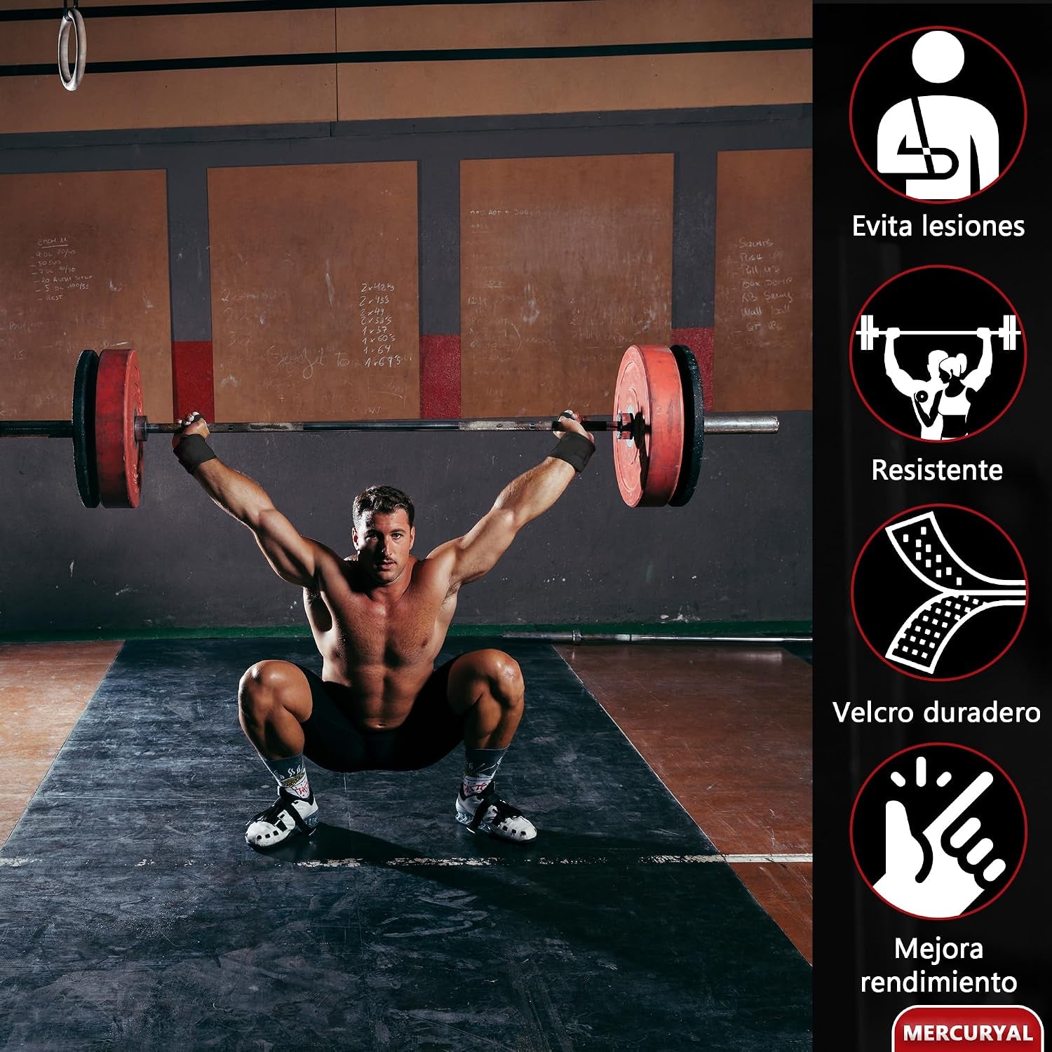 MERCURYAL 2 Muñequeras Gym - Muñequeras Crossfit - Accesorios Fitness - Muñequeras Deportivas Unisex